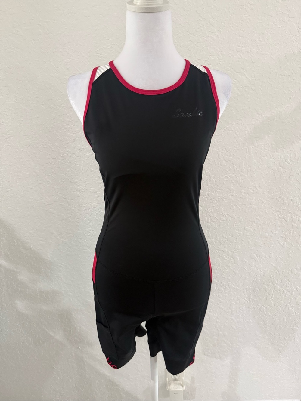 Black and Pink Bike Shorts Romper - Performance Women’s Activewear